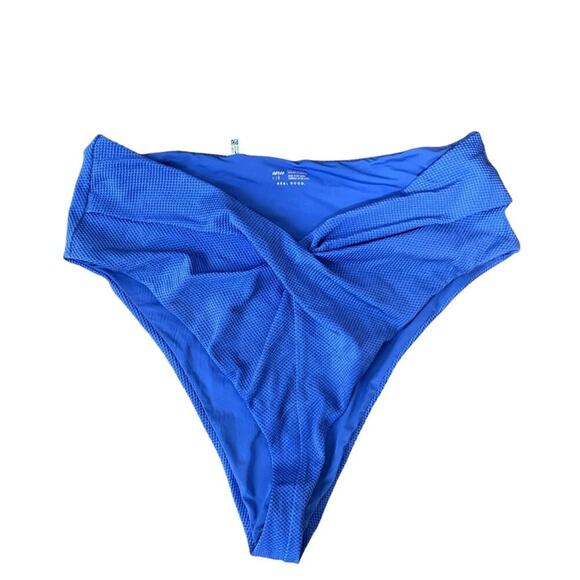 Aerie Shine Pique Twist High Cut Cheeky & Longline Scoop Bikini Set Womens Size - Picture 3 of 7